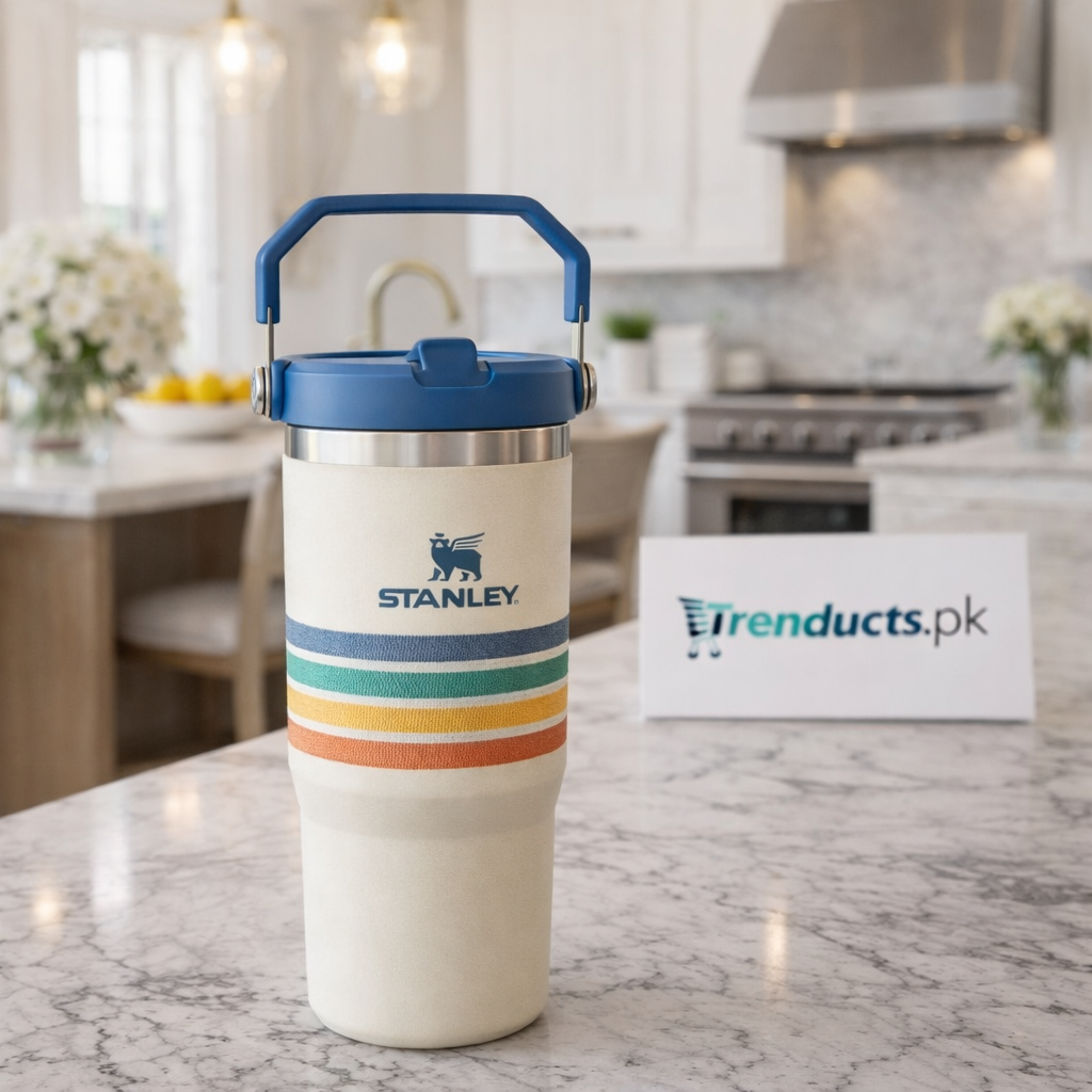 Stanley IceFlow 30oz Cream Stripe – Leak-Proof Tumbler