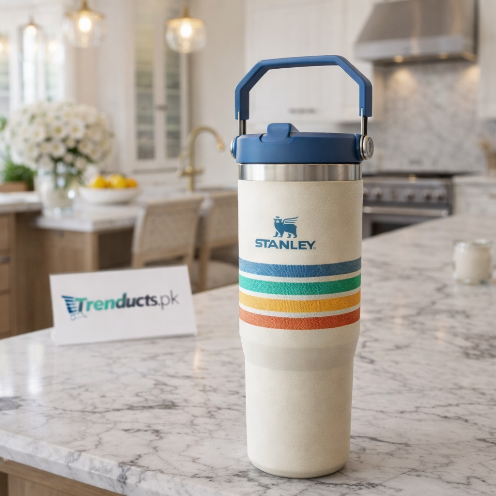 Stanley IceFlow 30oz Cream Stripe – Leak-Proof Tumbler