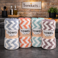 Ultra Soft Striped Towel Set – Highly Absorbent Bath & Kitchen Towels