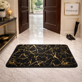 Luxurious Gold Stripe Faux Rabbit Fur Mat – Ultra-Soft Anti-Slip Accent Rug