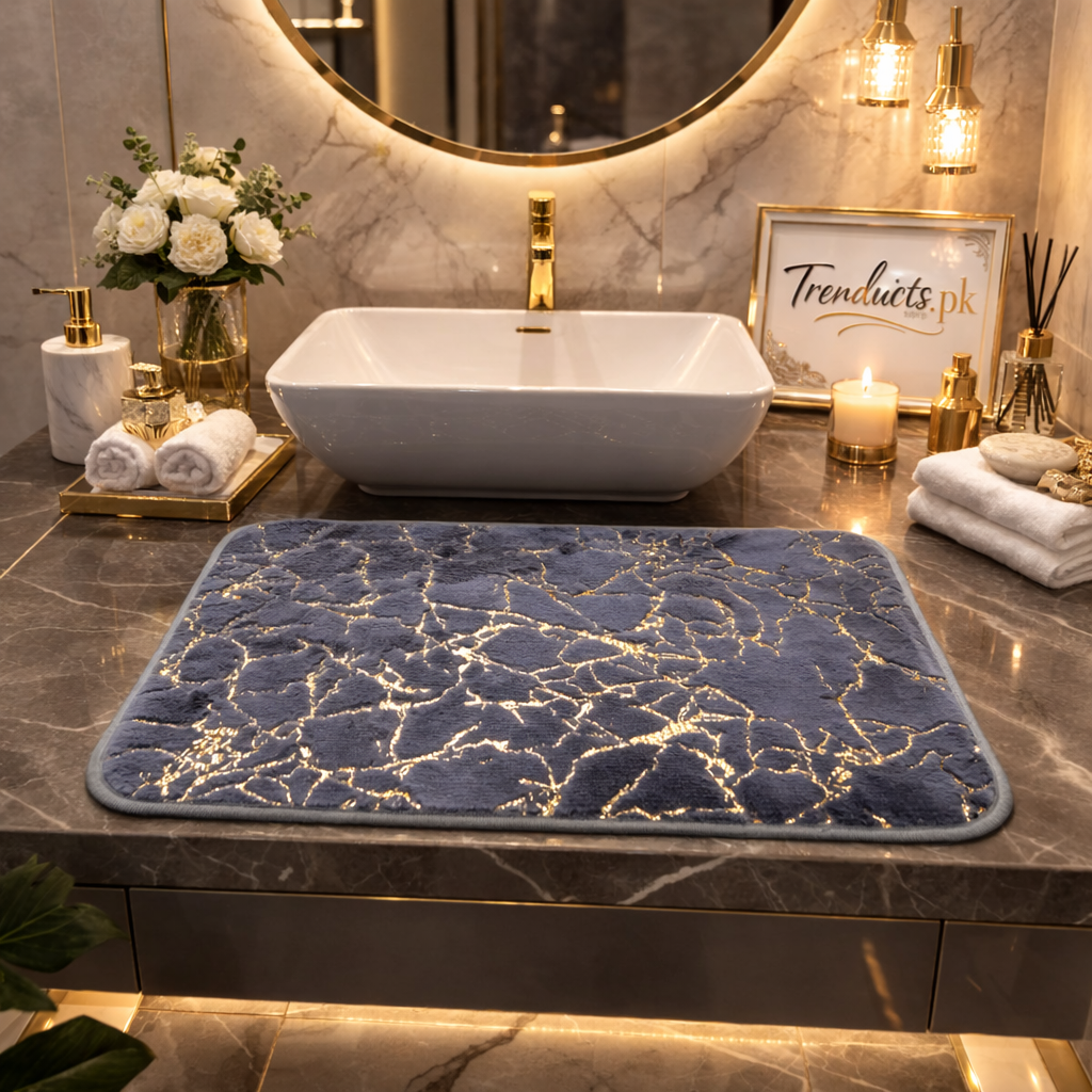 Golden Plush Luxurious Gold Stripe Mats