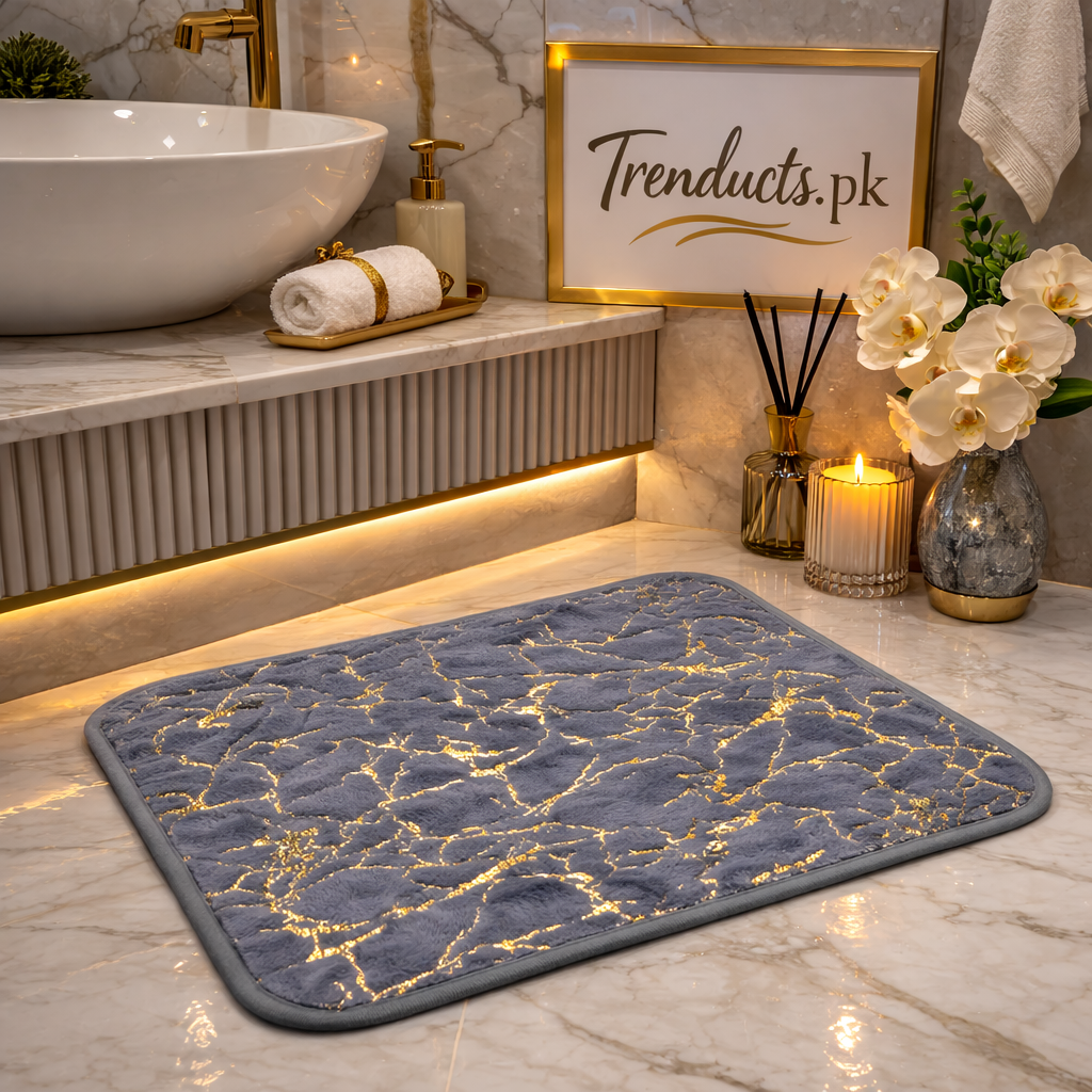 Golden Plush Luxurious Gold Stripe Mats
