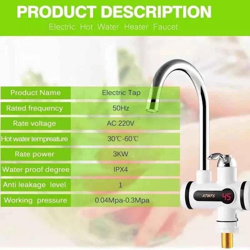 Electric Heating Faucet for Instant Hot & Cold Water – Instant Water Heater System