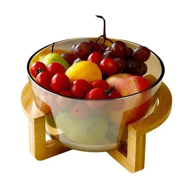 Elegant European Transparent Glass Fruit Basket