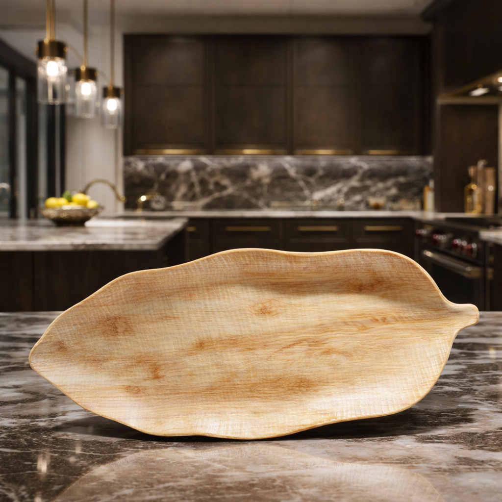 Luxe Melamine Bamboo Serving Tray