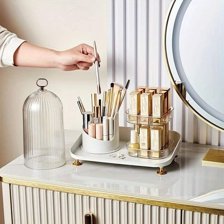 Rotating Luxury Cosmetic Organizer – 360° Vanity Station