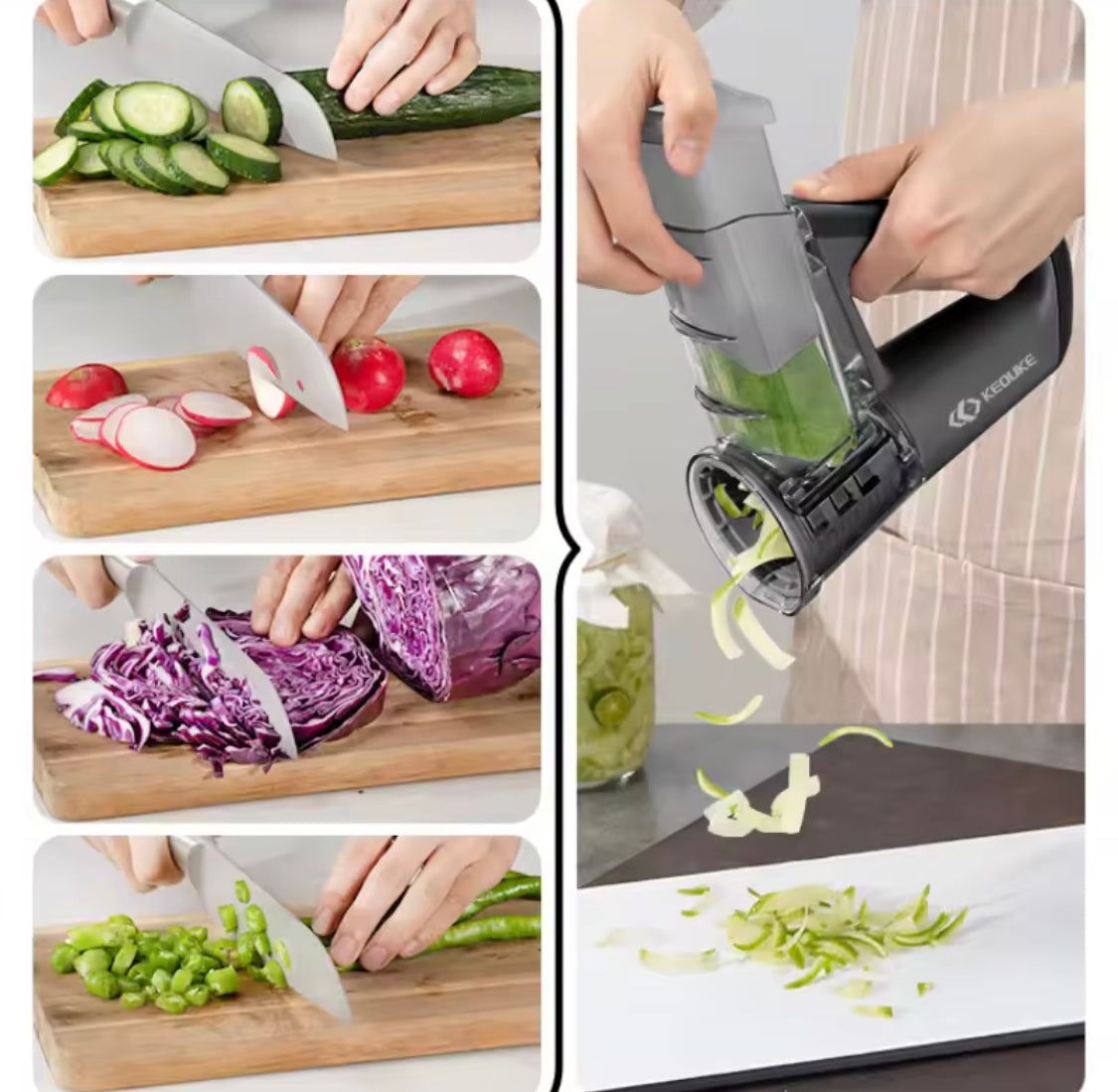 Electric Vegetable Slicer – 4-Blade Automated Prep Station