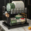 2 Tier Dish Drying Rack with Utensil Holder (Random Color)