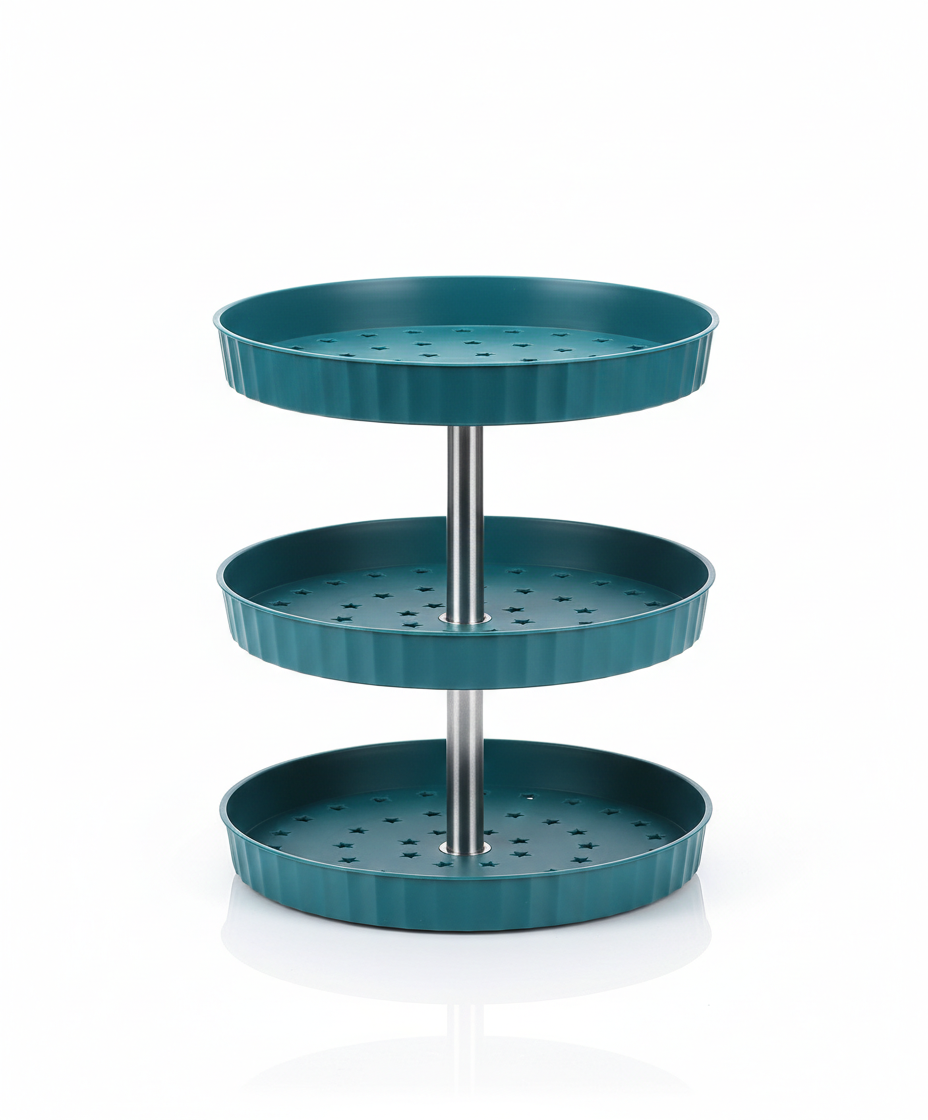 Modern Blue 3 Tiered Storage Stand – Multi-Purpose Organizer