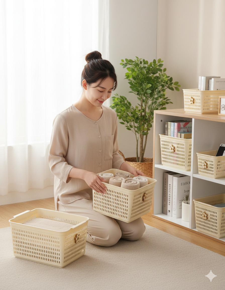 Rectangular Kitchen Basket - Multi-Purpose Storage with Handle