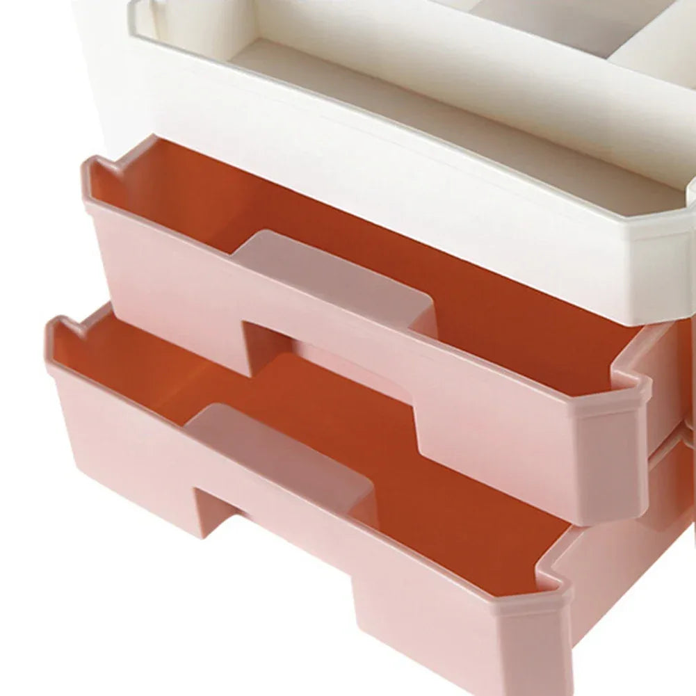 Large Plastic Makeup Organizer Box – Jewelry & Cosmetic Storage with Drawer