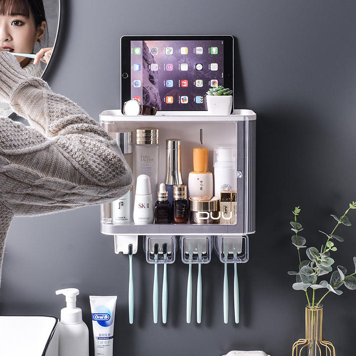 Premium Wall Mounted Bathroom Cabinet with Toothbrush Holder