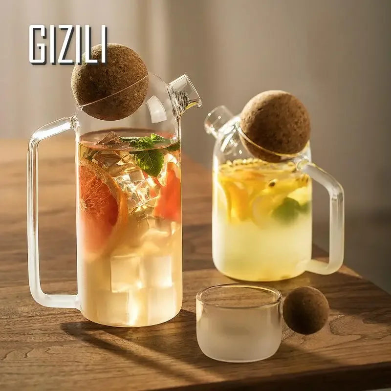 Heat-Resistant Glass Teapot with Wooden Lid – Elegant Tea Pot