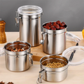 Stainless Steel Sealed Tank Food Coffee Beans Snack Storage Cans Tea Leaf Container Organizer Kitchen Accessories