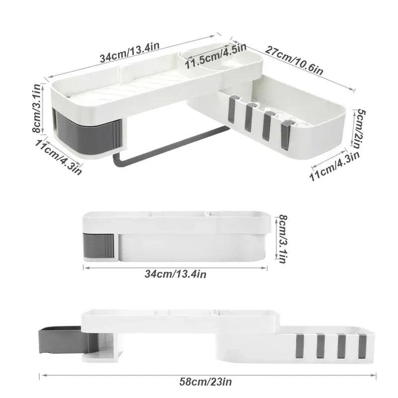 Space-Saving Corner Bathroom Shelf for Organized Storage