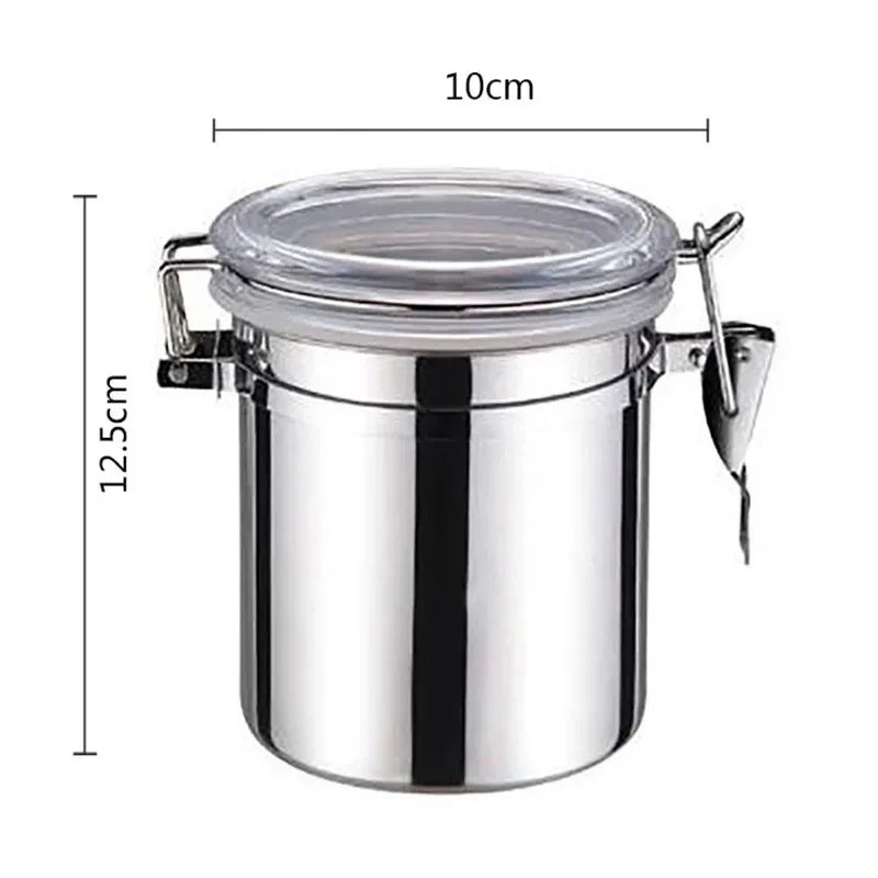 Stainless Steel Sealed Tank Food Coffee Beans Snack Storage Cans Tea Leaf Container Organizer Kitchen Accessories