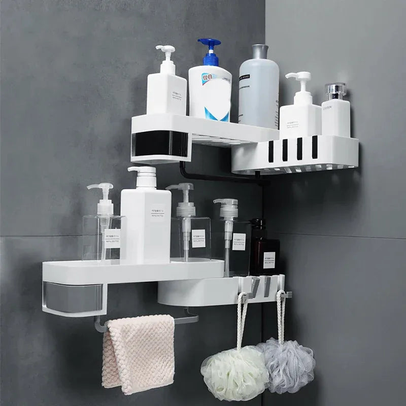 Space-Saving Corner Bathroom Shelf for Organized Storage