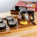 Heat Resistant Glass Teapot Set – 900ml Kettle with Stainless Steel Filter & 3 Cups