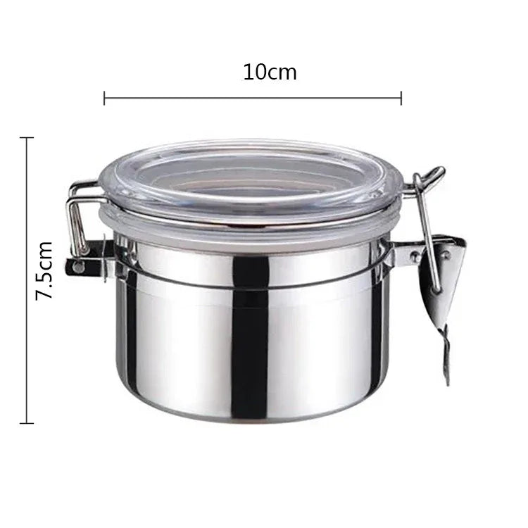 Stainless Steel Sealed Tank Food Coffee Beans Snack Storage Cans Tea Leaf Container Organizer Kitchen Accessories