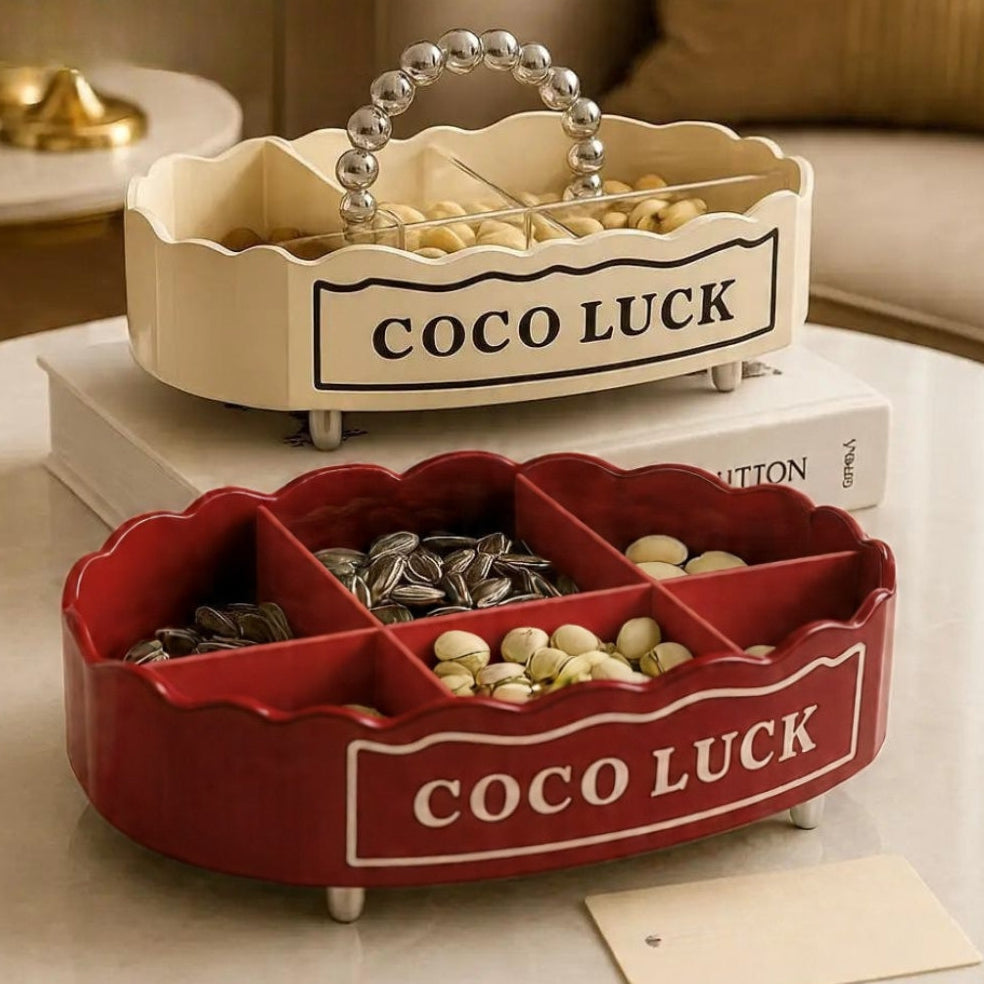 Multi-Compartment Nut & Snack Storage Box – Airtight Serving Tray
