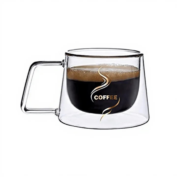 High Borosilicate Double-Walled Coffee Cup – Heat Resistant