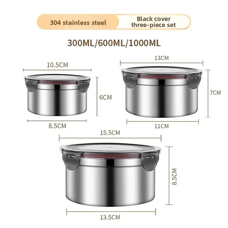 Stainless Steel Food Storage Box – 3-Piece Set