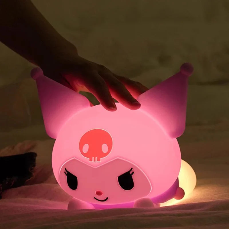 Kuromi Lying Posture Patting Lamp - Kawaii Silicone Touch Night Light