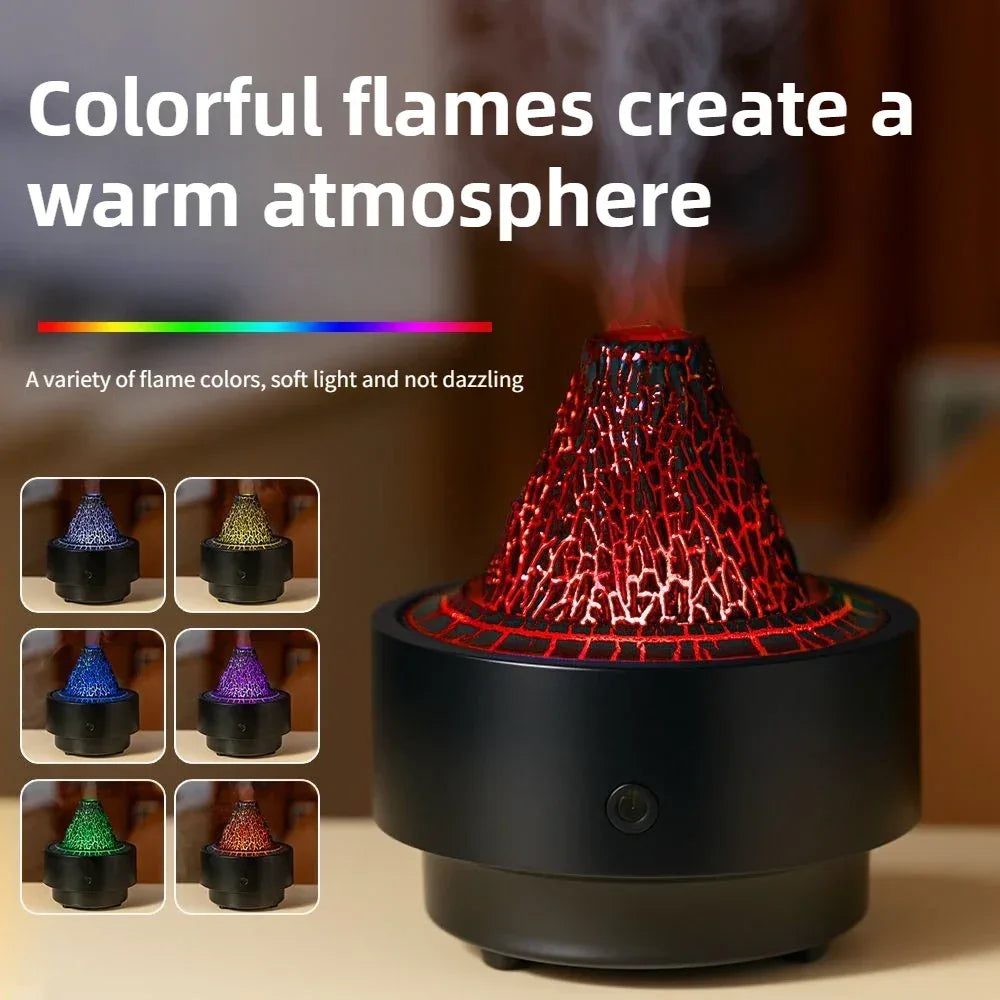 Flame Lava Aroma Diffuser – LED Ultrasonic Humidifier