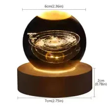 Crystal Ball LED Night Light – 3D Galaxy Planet & Moon Lamp (Random design)