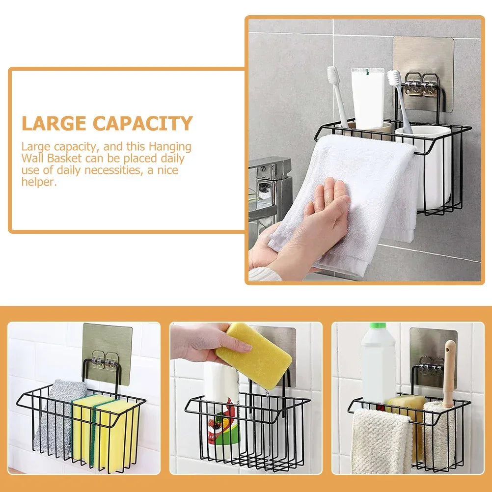 Hanging Wall Basket Organizer – Large Capacity Metal Wire Storage Rack