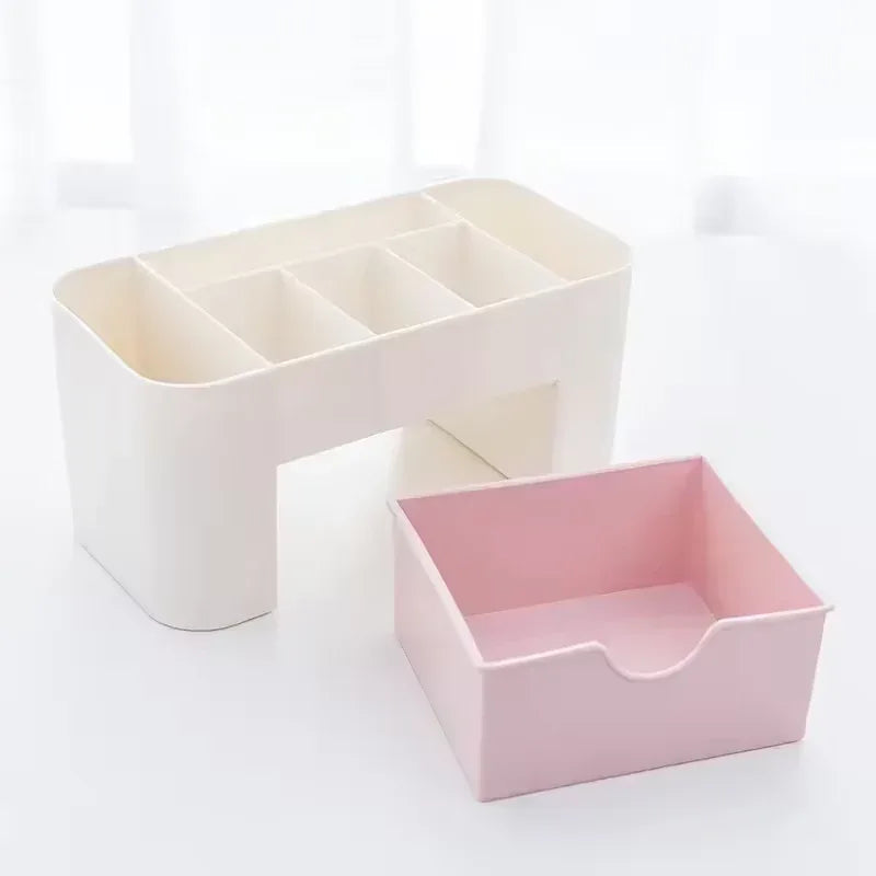 Double Layer Makeup Organizer Box – Cosmetic & Jewelry Storage