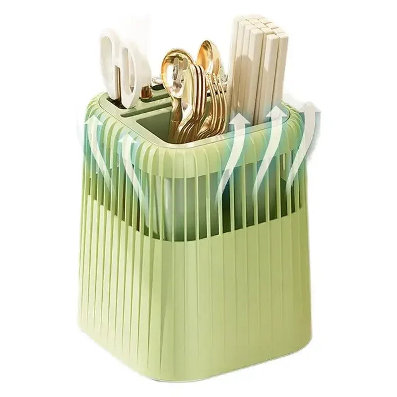 Rotating Knife & Utensil Storage Rack – Multi-Functional Organizer
