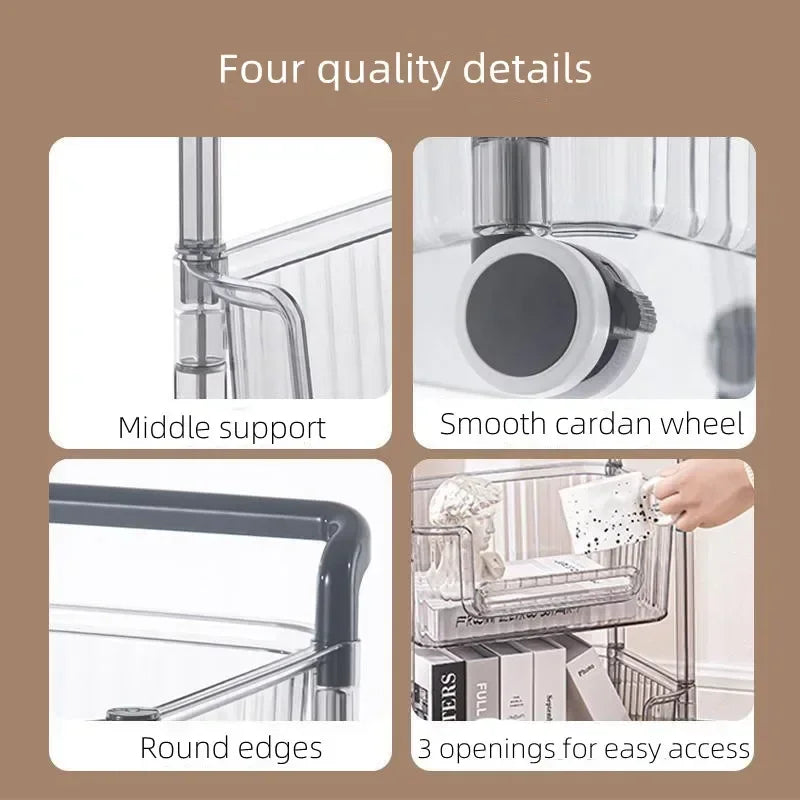 Movable Kitchen Storage Cart with Wheels