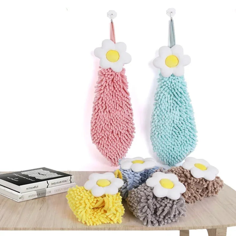 Chenille Hand Towel with Hanging Loop – Quick Dry (Each)