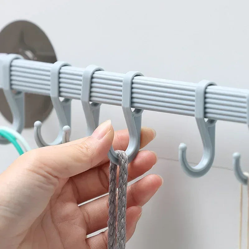 Suction Cup Hook – 6-Row Wall Hanger for Kitchen & Bathroom