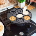 Non-Stick 7-Slot Smiley Face Fry Pan – Pancake & Egg Mold Pan