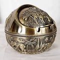 Zinc Alloy Ashtray Metal With Cover Anti-fall Windproof Ashtray Home living Room Tea Room Table Decoration Birthday Gift