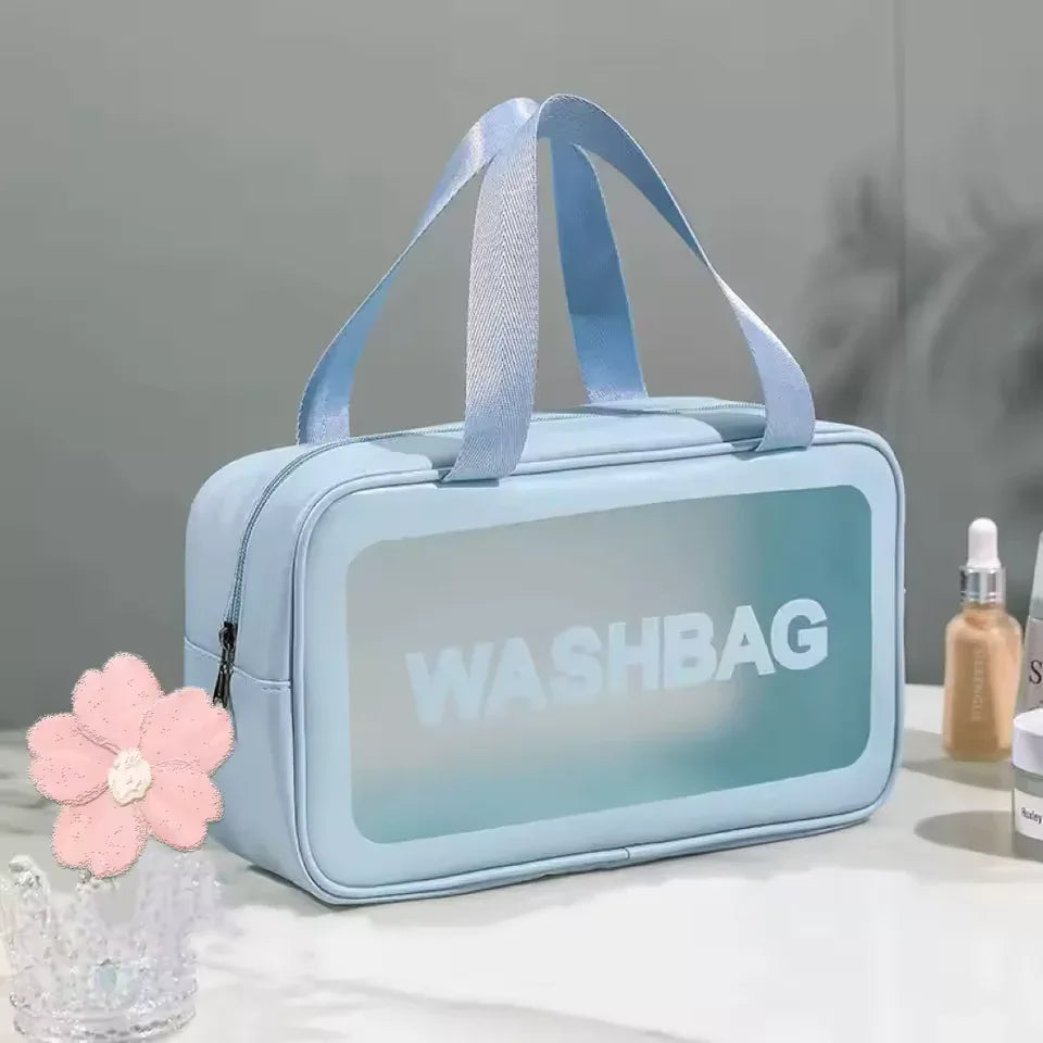 3-Piece Clear Travel Toiletry Bag Set – PVC Waterproof Makeup Pouch (Random Color Set)