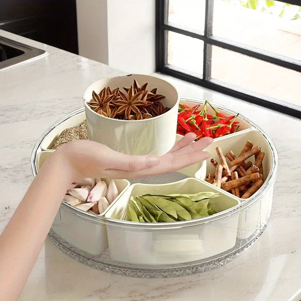 Portable Snack Tray – 360° Rotating & Spill-Proof
