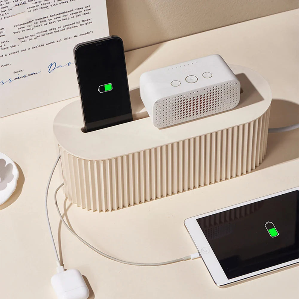Nordic Plug Board Storage Box - Cable Organizer & WiFi Router Shelf