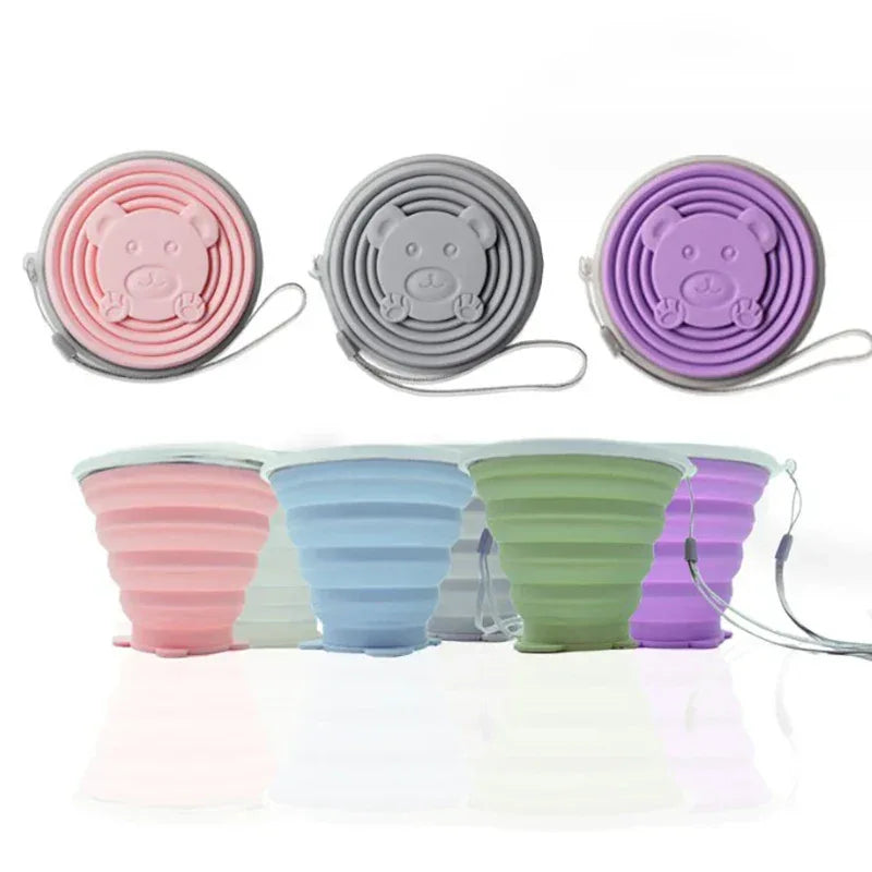 Silicone Folding Glass with Lid – Portable & Leak-Proof (each)