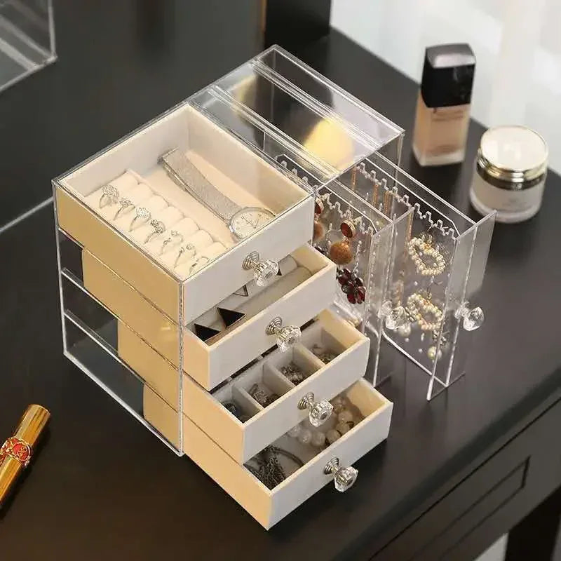 Transparent Acrylic Storage Box – Multi-Layer Jewelry Drawer