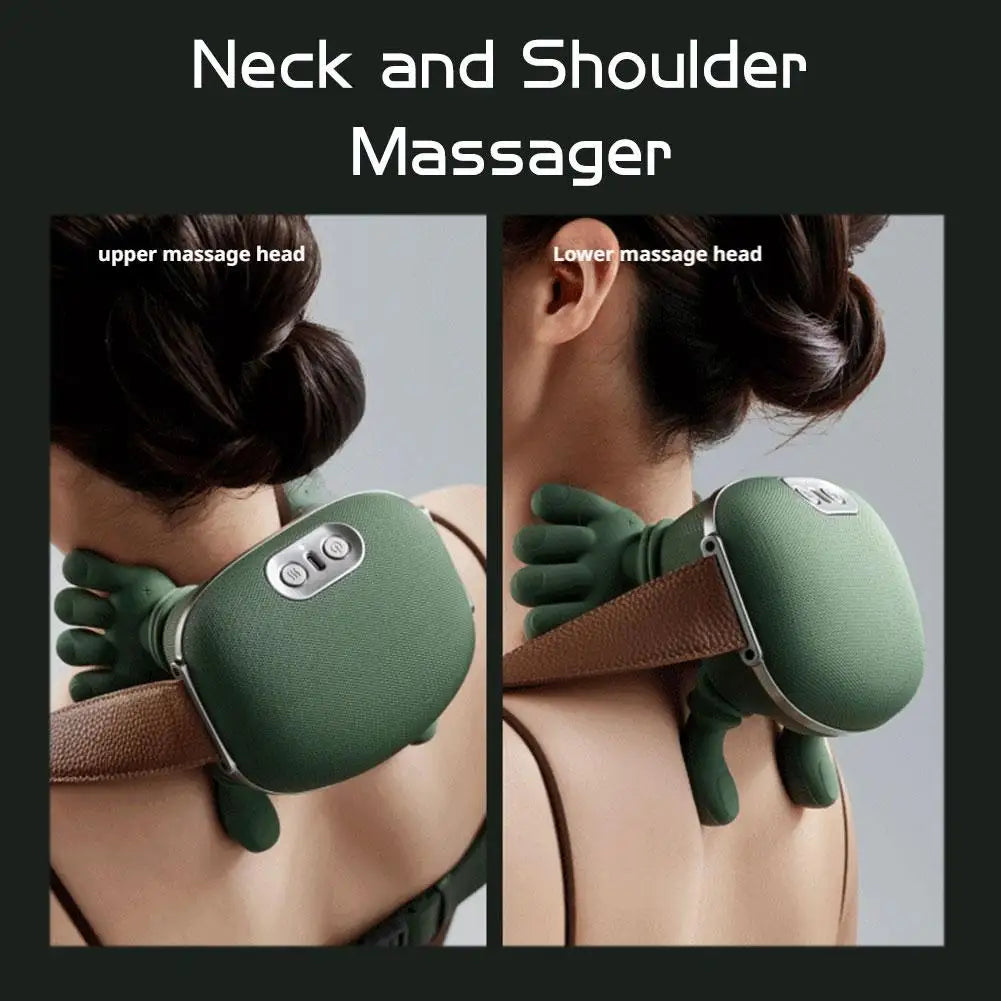 Green Master Pro Electric Neck & Shoulder Massager - Heated Muscle Relief