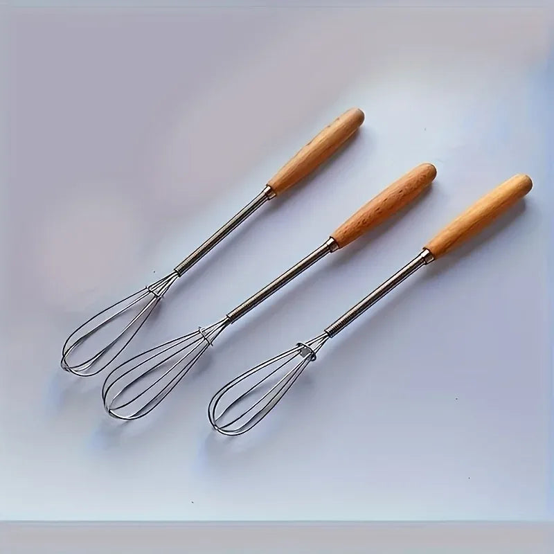 Stainless Steel Whisk with Solid Wood Handle