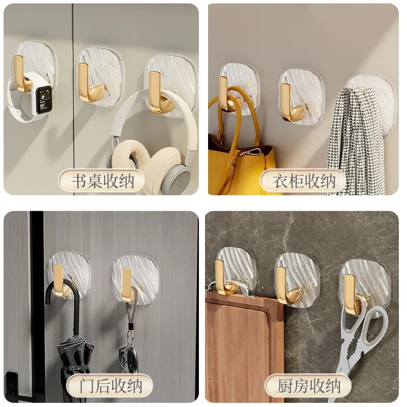 Pack of 4 Acrylic Strong Adhesive Wall Hooks