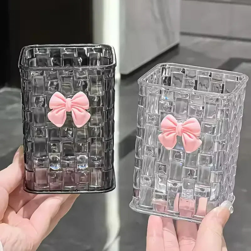 Clear Acrylic Makeup Storage Box – Brush & Cosmetic Organizer Without Bow
