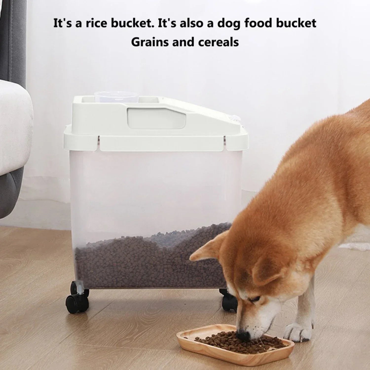 10kg Rice Storage Bucket with Wheels – Easy Carry