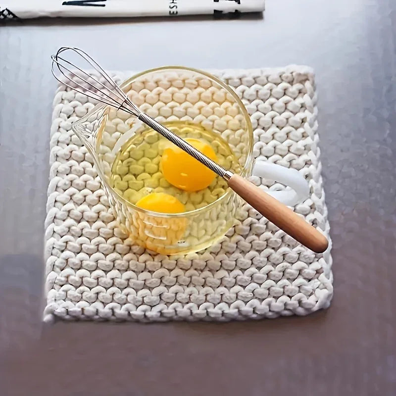 Stainless Steel Whisk with Solid Wood Handle