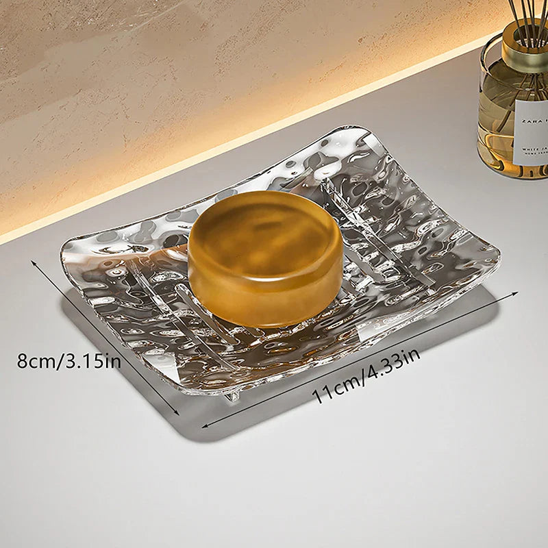 Transparent Glacier-Patterned Luxury Soap Holder
