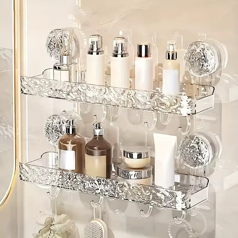 Glacier Pattern Shower Suction Cup Shelf – Bathroom Organizer